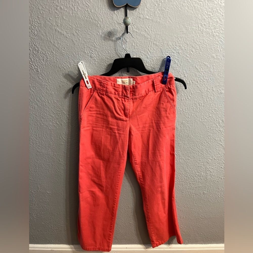 Women's‎ J.Crew plastic twill chino pants size 2R salmon color